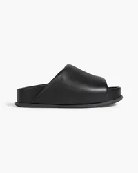 3.1 phillip lim Freida padded leather platform slides - Black Black