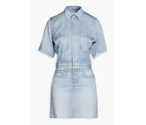 Printed TENCEL™ mini shirt dress - Blue