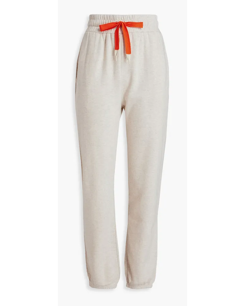 Mother Mélange French cotton-terry track pants - White White