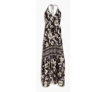 Downtown floral-print cotton-gauze maxi dress - Gray