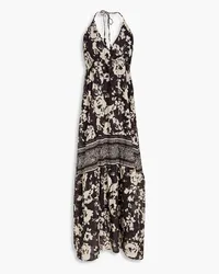 ba&sh Downtown floral-print cotton-gauze maxi dress - Gray Gray