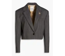 Lombardi cropped crepe blazer - Gray
