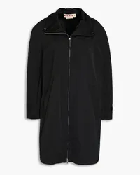 Marni Oversized leather-trimmed shell raincoat - Black Black