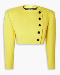 Dolce & Gabbana Cropped wool-ponte blazer - Yellow Yellow