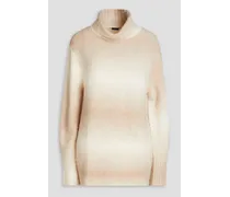 Dégradé alpaca-blend turtleneck sweater - White