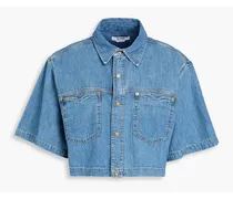 Cropped denim shirt - Blue