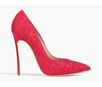 Metallic corded lace pumps - Red