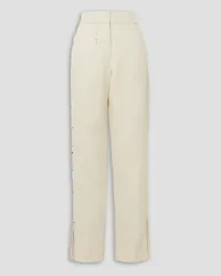 Jacquemus Lace-up linen-blend straight-leg pants - White White