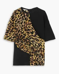 Stella McCartney Paneled animal-print silk top - Animal print Animal