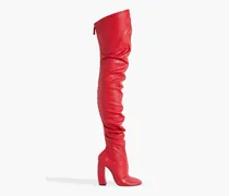 Leather over-the-knee boots - Red
