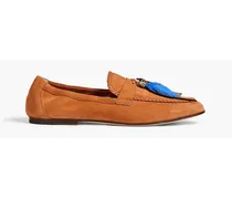 Embellished suede loafers - Brown
