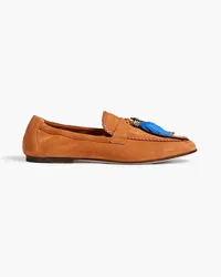 TOD'S Embellished suede loafers - Brown Brown