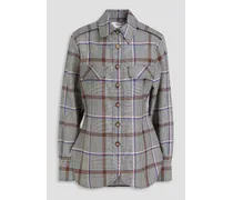 Prince of Wales checked wool shirt - White