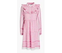 Iben ruffled cotton-jacquard dress - Pink