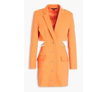 Cutout cotton-blend mini dress - Orange