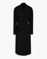 Theory Belted crepe trench coat - Black Black