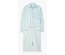 Frayed denim shirt dress - Blue