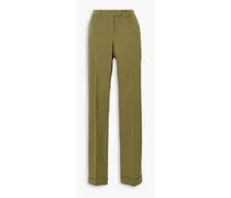 Carolyn wool-blend twill straight-leg pants - Green