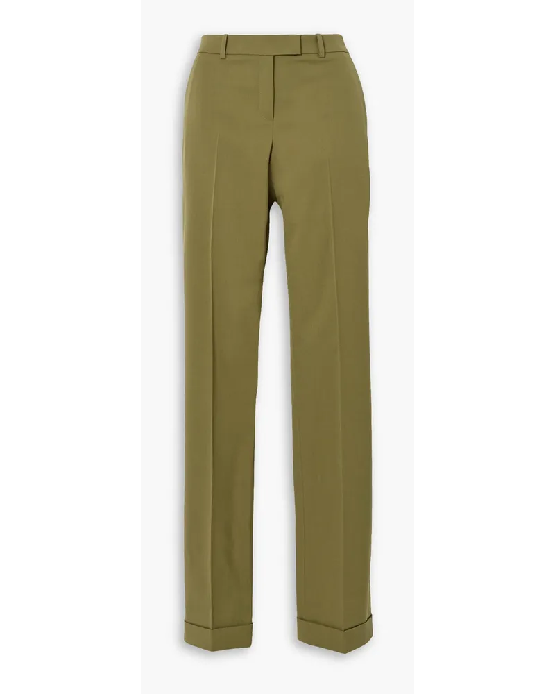 Michael Kors Carolyn wool-blend twill straight-leg pants - Green Green