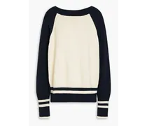 Two-tone cotton sweater - Blue