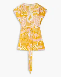 Emilio Pucci Albizia belted printed cotton tunic - Yellow Yellow