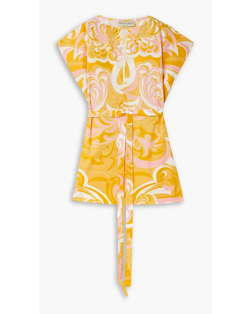 Emilio Pucci Albizia belted printed cotton tunic - Yellow Yellow