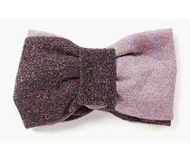 Crochet-knit lamé headband - Pink