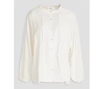 Embroidered cotton-voile shirt - White