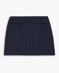 STAUD Annette pinstriped grain de poudre mini skirt - Blue Blue