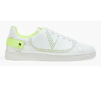 Backnet perforated leather sneakers - Yellow