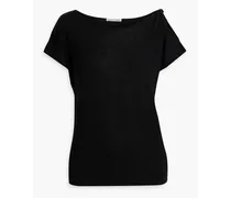 Twisted cutout cashmere top - Black