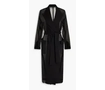 Double-breasted organza trench coat - Black