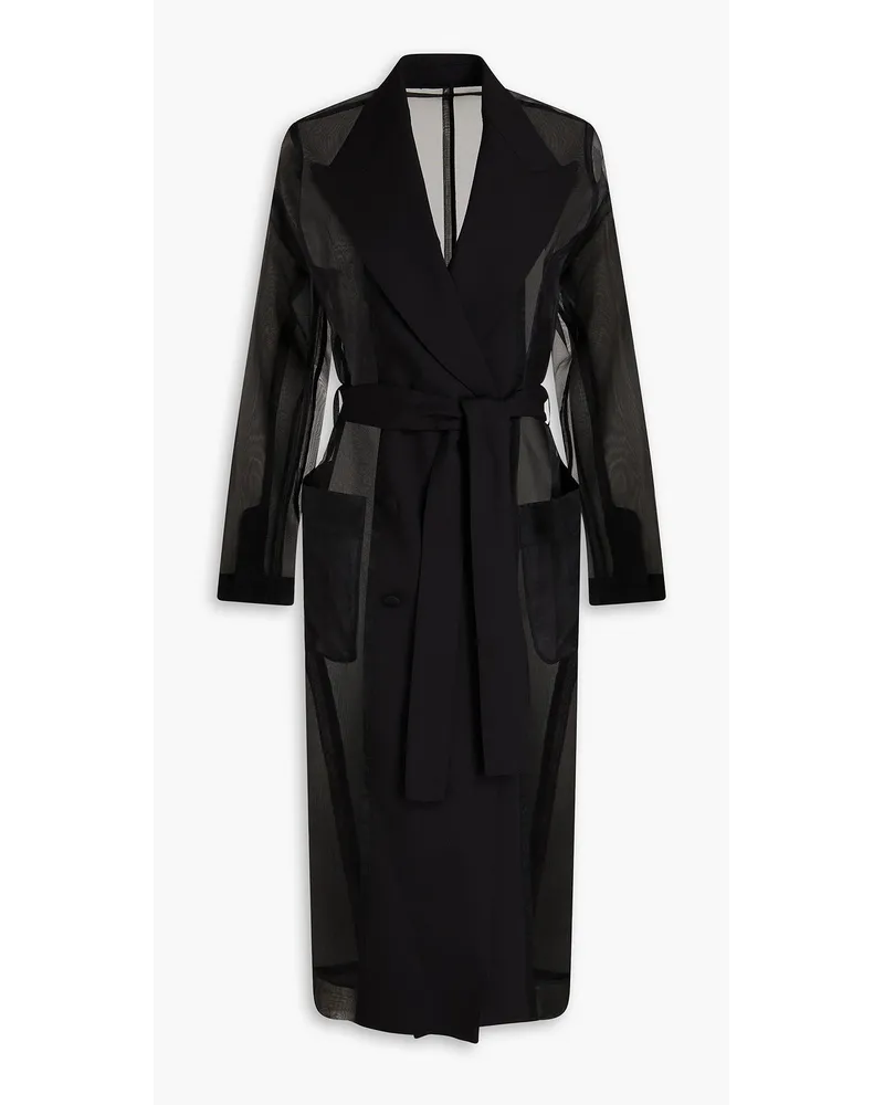 Dolce & Gabbana Double-breasted organza trench coat - Black Black