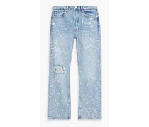 Boxy bleached distressed denim jeans - Blue