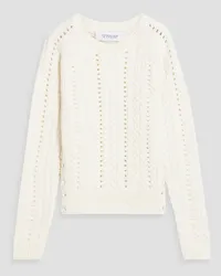 Derek Lam Aitana lace-up cable-knit wool sweater - White White