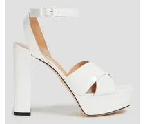 Vernice patent-leather platform sandals - White
