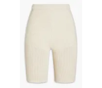 Paola crochet-knit cotton-blend shorts - White