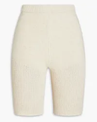 Nanushka Paola crochet-knit cotton-blend shorts - White White