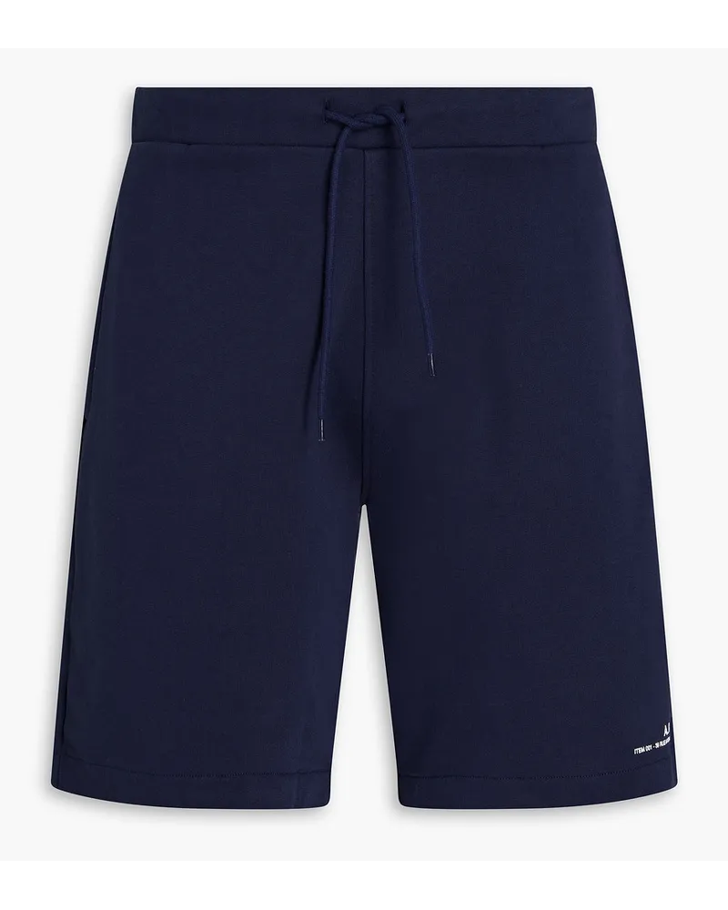 A.P.C. Coed printed cotton-jersey drawstring shorts - Blue Blue
