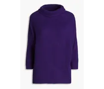 Ribbed cashmere turtleneck sweater - Purple