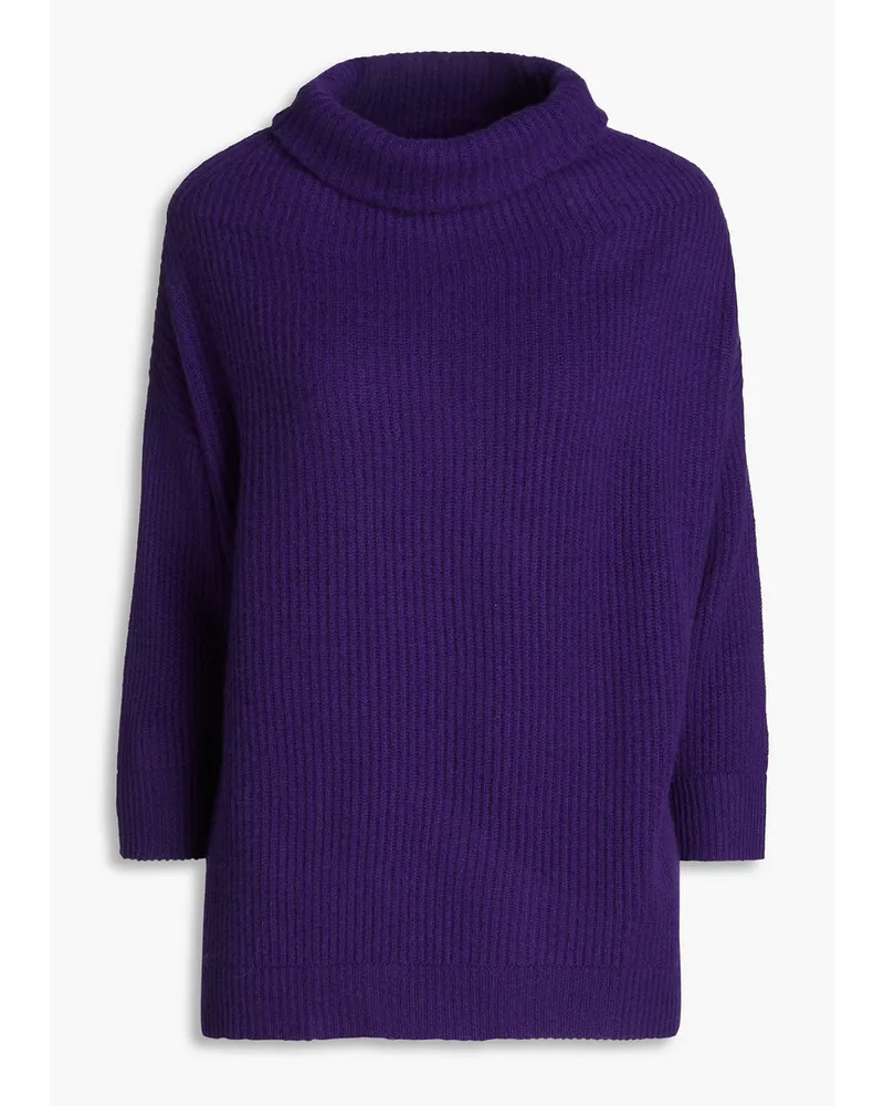 Autumn Cashmere Ribbed cashmere turtleneck sweater - Purple Purple
