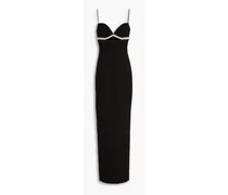 Kyra cutout crystal-embellished crepe gown - Black