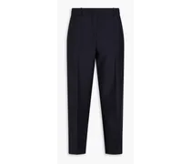 Cropped wool and mohair-blend tapered pants - Blue