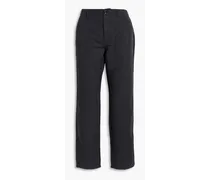 Neil cotton and linen-blend twill straight-leg pants - Black