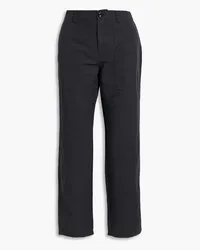 Alex Mill Neil cotton and linen-blend twill straight-leg pants - Black Black