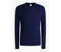 Mélange cotton and merino wool-blend sweater - Blue