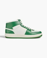 Sandro Two-tone leather high-top sneakers - Green Green