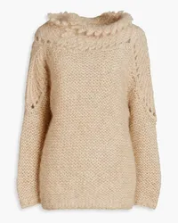 Gentryportofino Brushed mohair-blend turtleneck sweater - Neutral Neutral