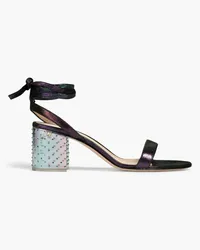 Gianvito Rossi Embellished iridescent leather sandals - Purple Purple