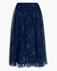 RED Valentino Pleated glittered tulle midi skirt - Green Green